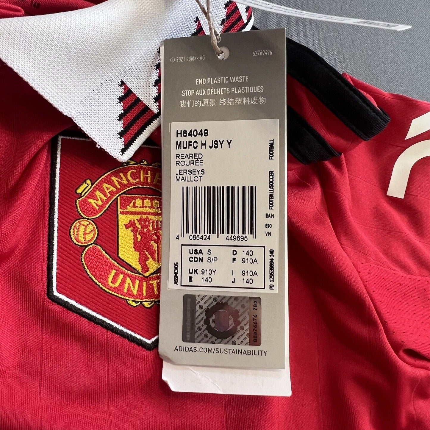 Eriksen Manchester United Jersey 22-23 Home Size S Boys Football Shirt Adidas