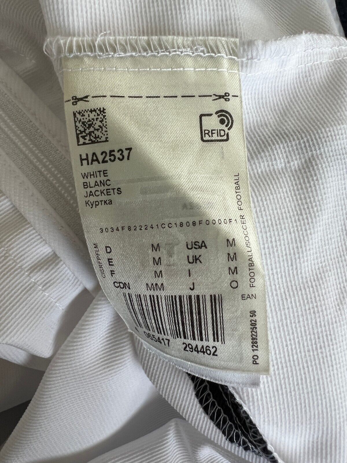 Real Madrid Teamgeist Jacket 2006 x 2021 White Soccer Adidas HA2537 Mens Size M