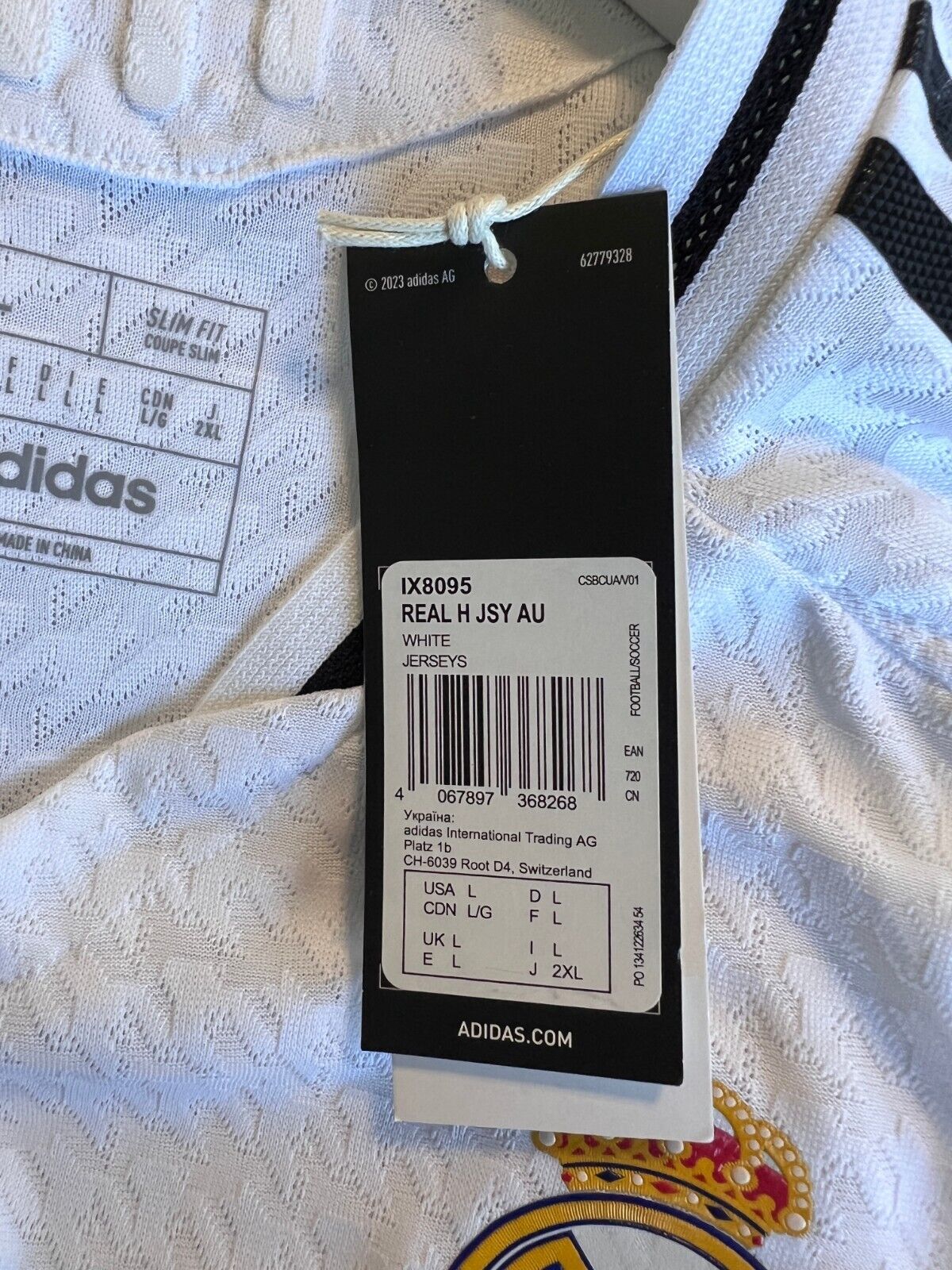 Real Madrid Jersey 24/25 Home Authentic Soccer Shirt IX8095 Adidas Mens Large