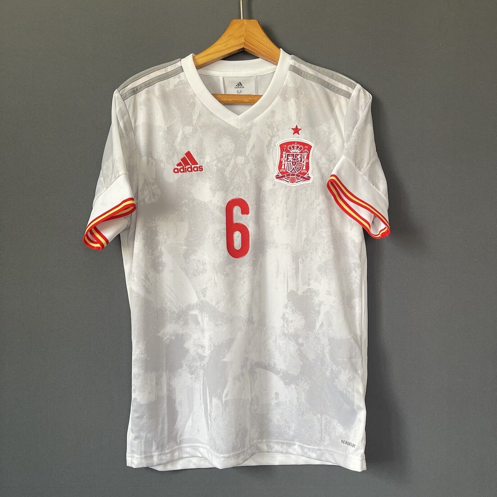 LLORENTE SPAIN TEAM JERSEY 2021 AWAY SIZE M FOOTBALL SOCCER SHIRT ADIDAS EH6514