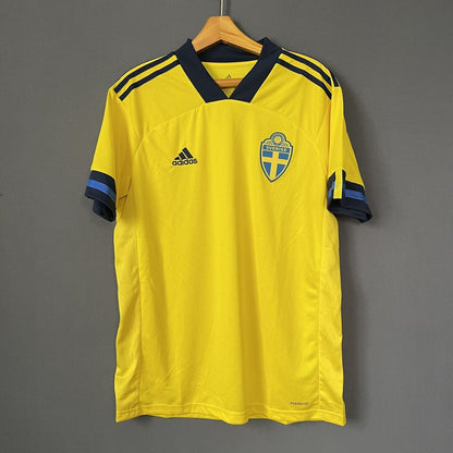 SWEDEN TEAM JERSEY 2021 HOME SIZE L MENS FOOTBALL SOCCER SHIRT ADIDAS [FH7620]