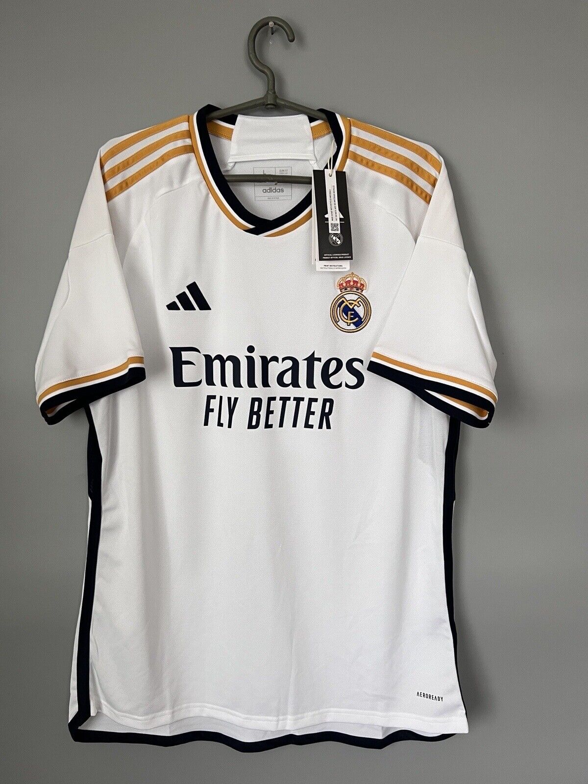 Alaba Real Madrid Jersey 23/24 Home Mens Soccer Shirt HR3796 Adidas Size L