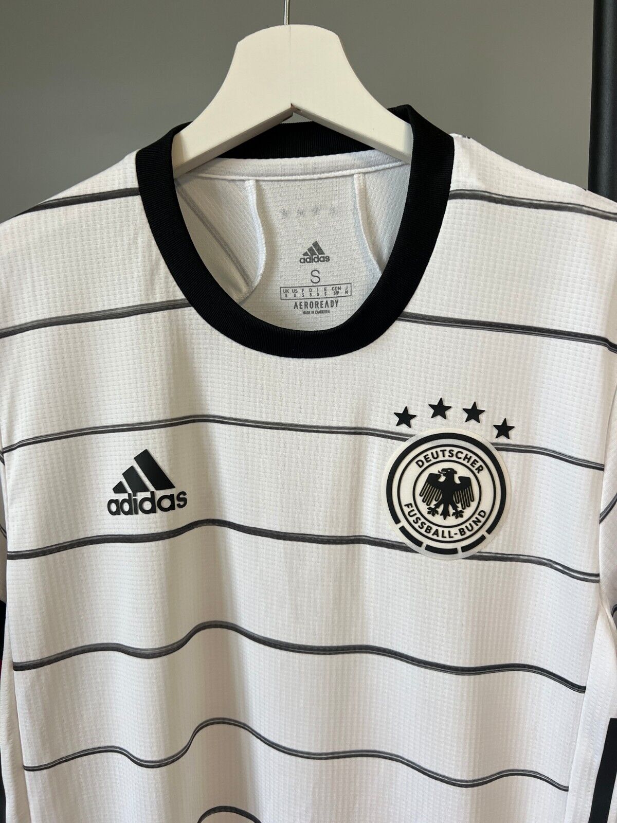 Germany Jersey 2020 Home Authentic Soccer Shirt Adidas EH6104 Mens Size S