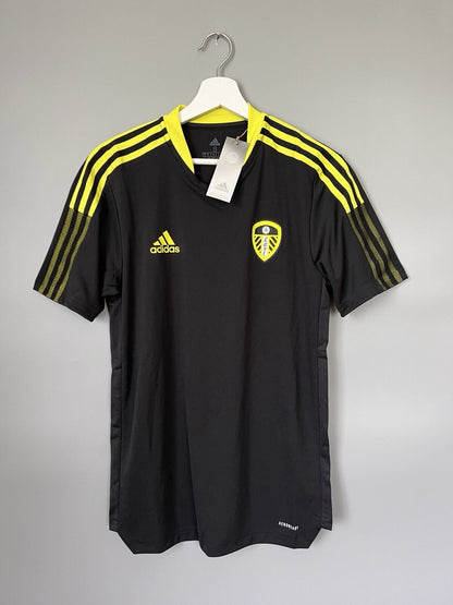 Leeds United Jersey Training Black Soccer Football Shirt Adidas Mens Size S