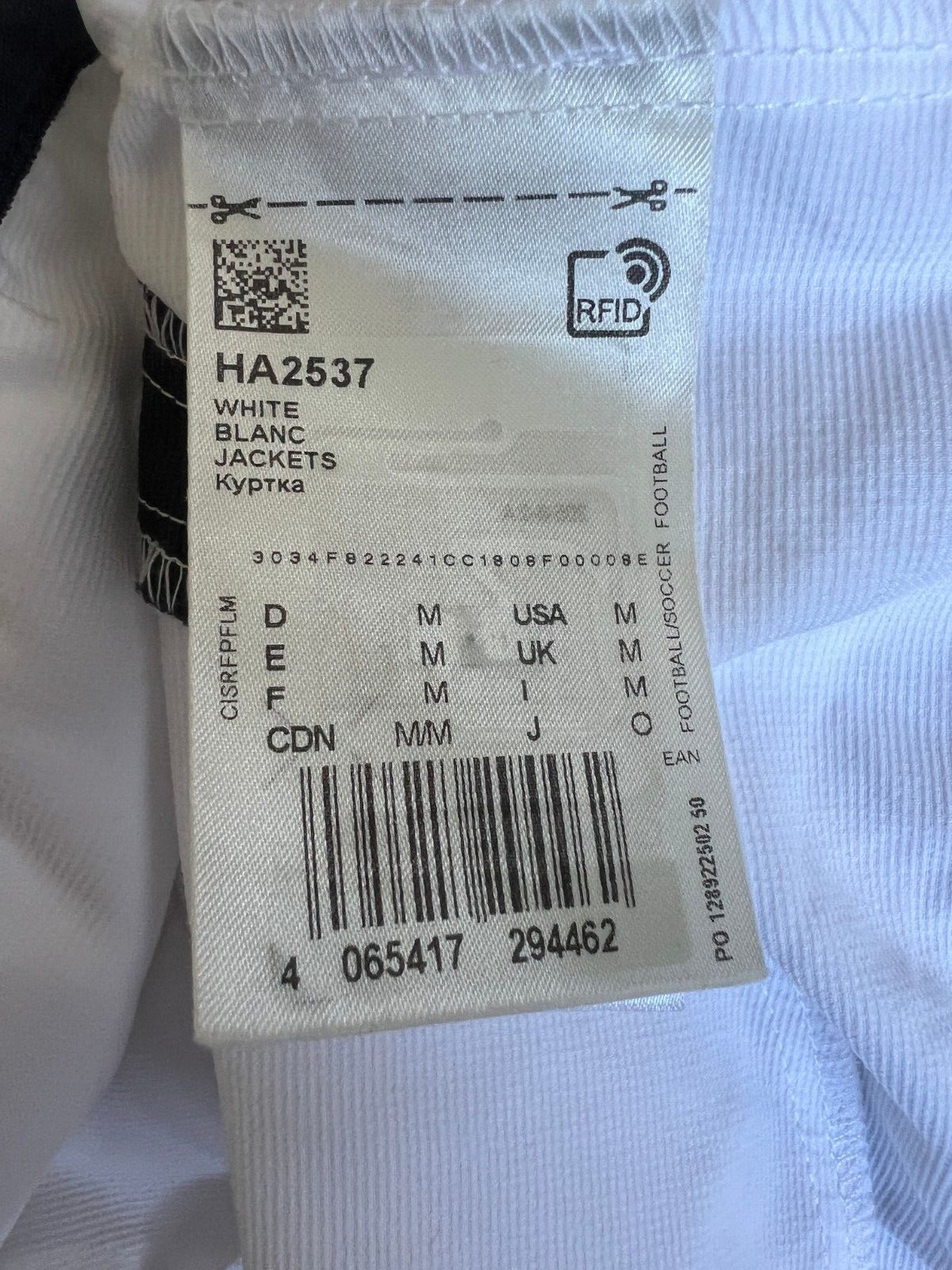 Real Madrid Jacket Teamgeist 2006x2021 White Soccer Adidas HA2537 Mens Size M