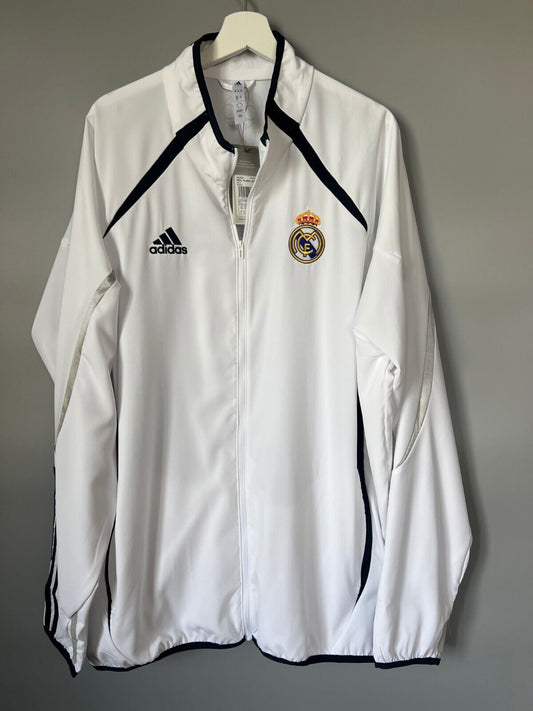 Real Madrid Teamgeist Jacket 2006x2021 White Soccer Adidas HA2537 Mens Size 2XL