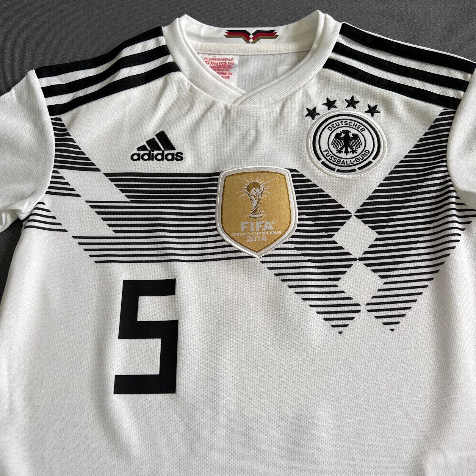 Hummels Germany Jersey 2018 2019 Home Football Shirt Trikot Adidas Boys Size XS