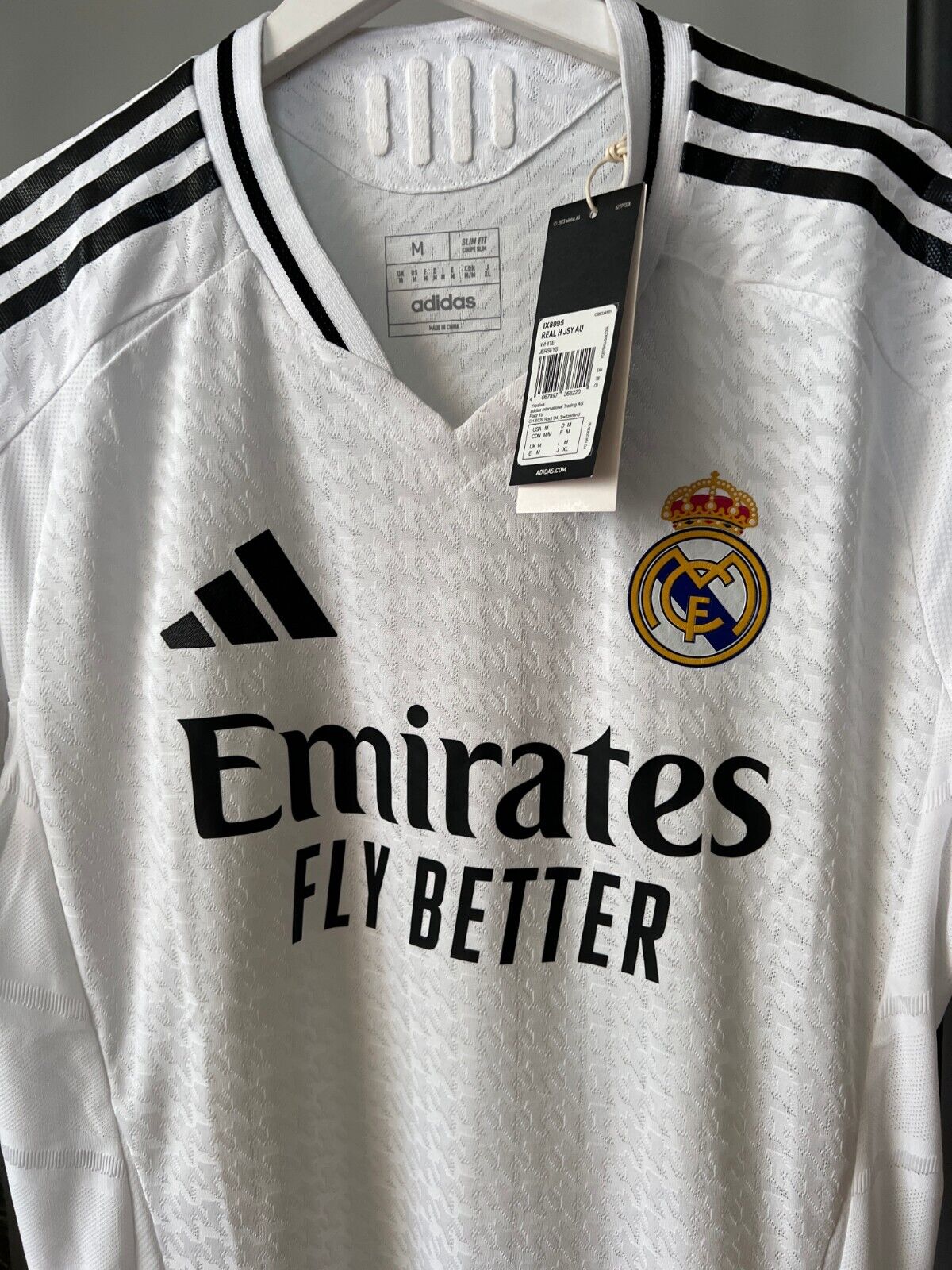 Real Madrid Jersey 24/25 Home Authentic Soccer Shirt IX8095 Adidas Mens Size M
