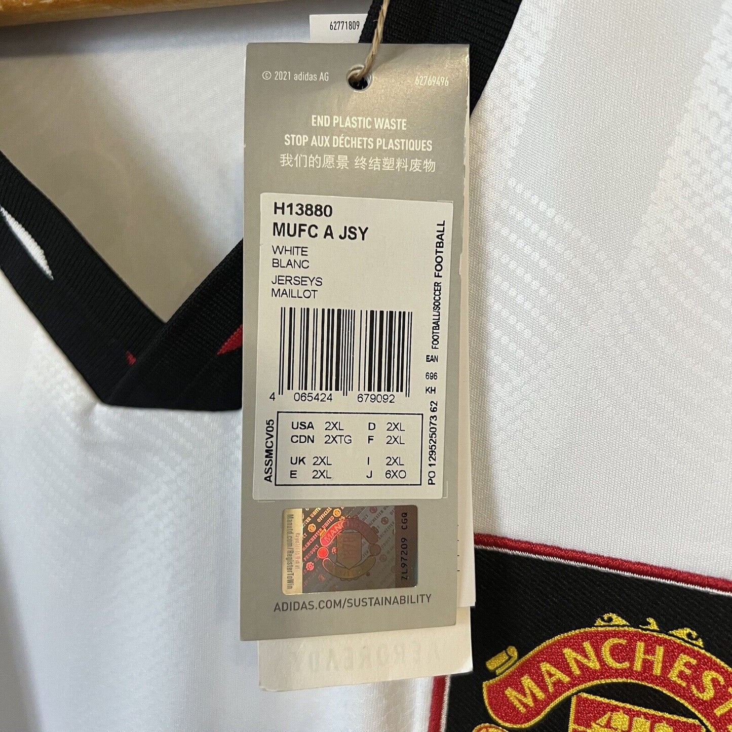 Eriksen Manchester United Jersey 2022/23 Away Adidas H13880 Football Shirt XXL