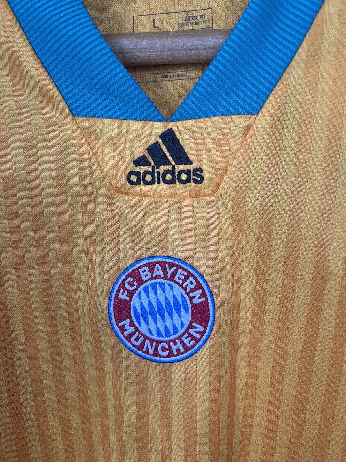 Bayern Munich Jersey Icon Mens Soccer Shirt Yellow Adidas HT8833 Size L