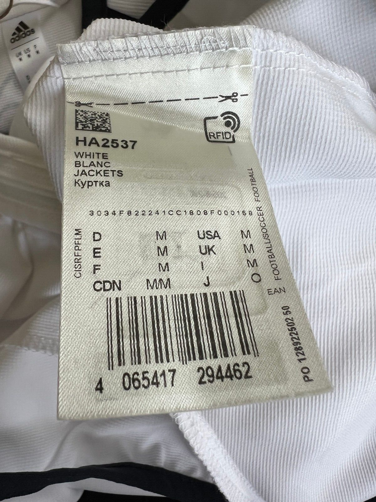 Real Madrid Teamgeist Jacket 2006x2021 White Soccer Adidas HA2537 Mens Size M