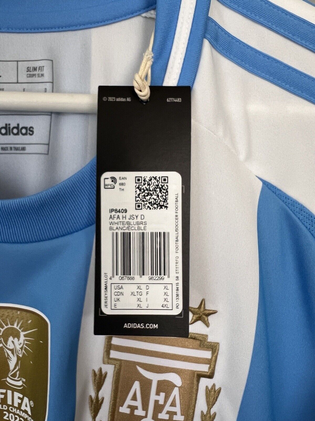 Argentina Jersey 2024 Home Soccer Shirt IP8409 Adidas Mens Size XL