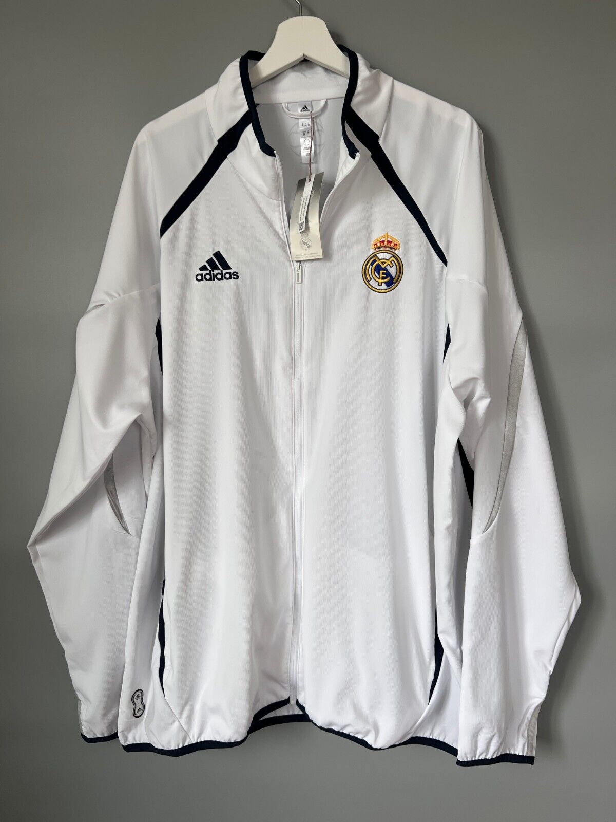 Real Madrid Teamgeist Jacket 2006x2021 White Soccer Adidas HA2537 Mens Size XXL