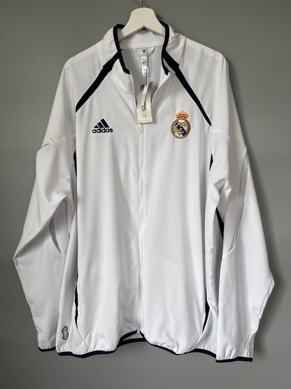 Real Madrid Teamgeist Jacket 2006x2021 White Soccer Adidas HA2537 Mens Size XXL