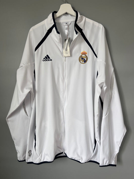 Real Madrid Teamgeist Jacket 2006x2021 White Soccer Adidas HA2537 Mens Size XXL