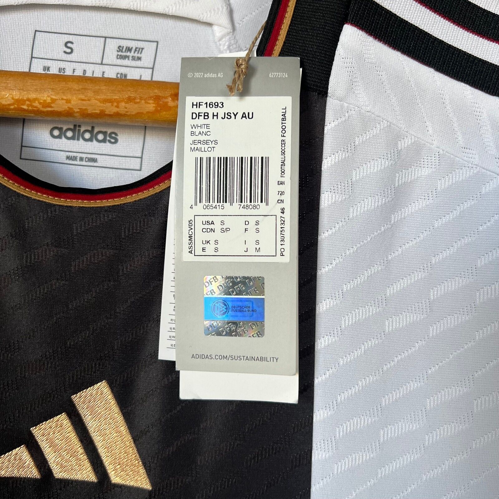 Musiala Germany Jersey 2022 Home Authentic Small Mens Football Shirt Adidas
