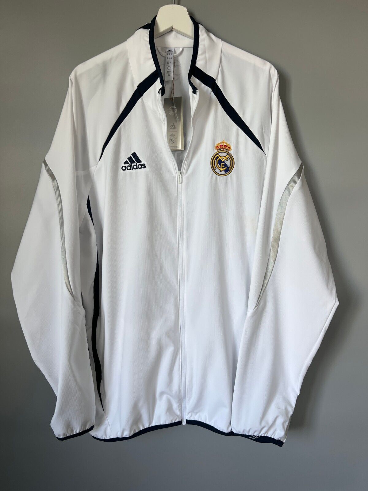 Real Madrid Teamgeist Jacket 2006x2021 White Soccer Adidas HA2537 Mens Size XXL
