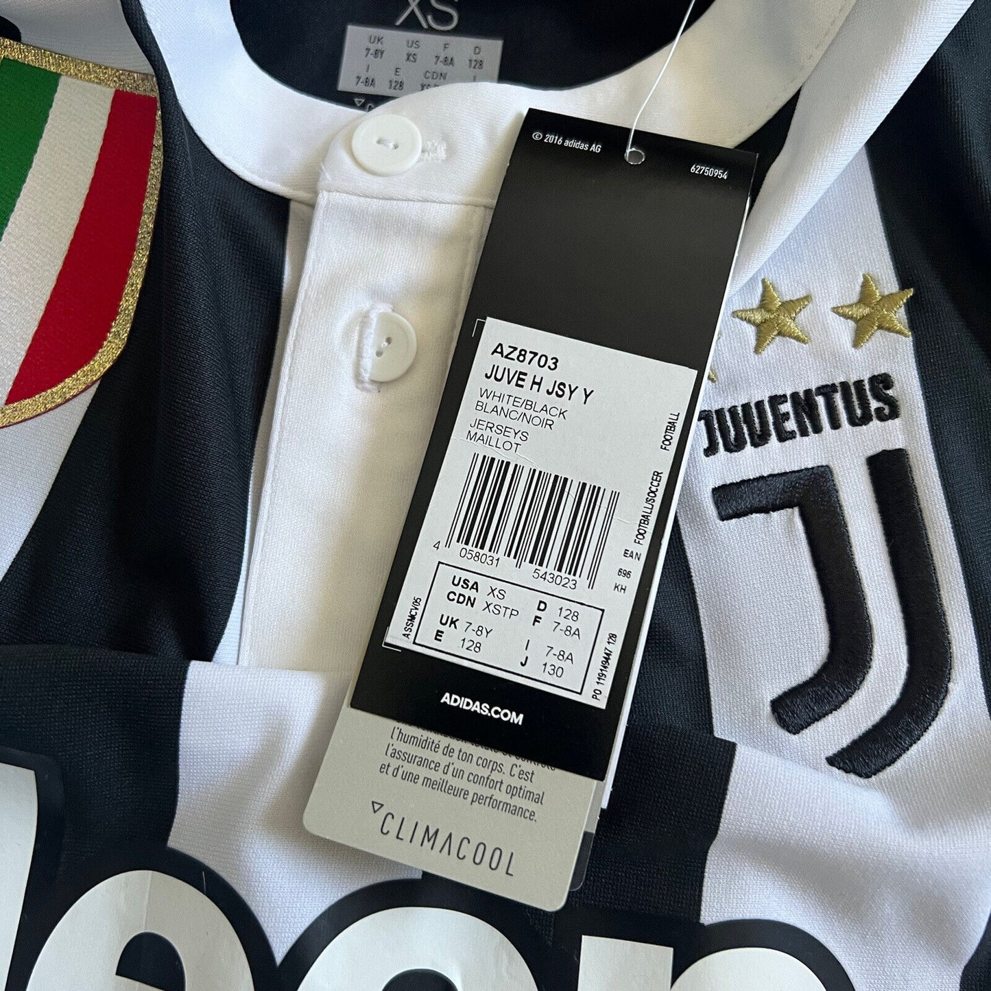 Dybala Juventus Jersey 2017-18 Home XS 7-8Y Boys Football Shirt Maillot Adidas