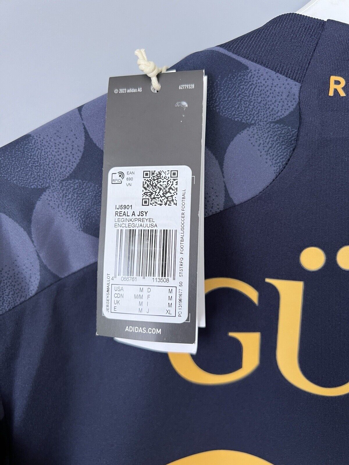 Guler Real Madrid Jersey 23/24 Away Soccer Shirt IJ5901 Adidas Mens Size M