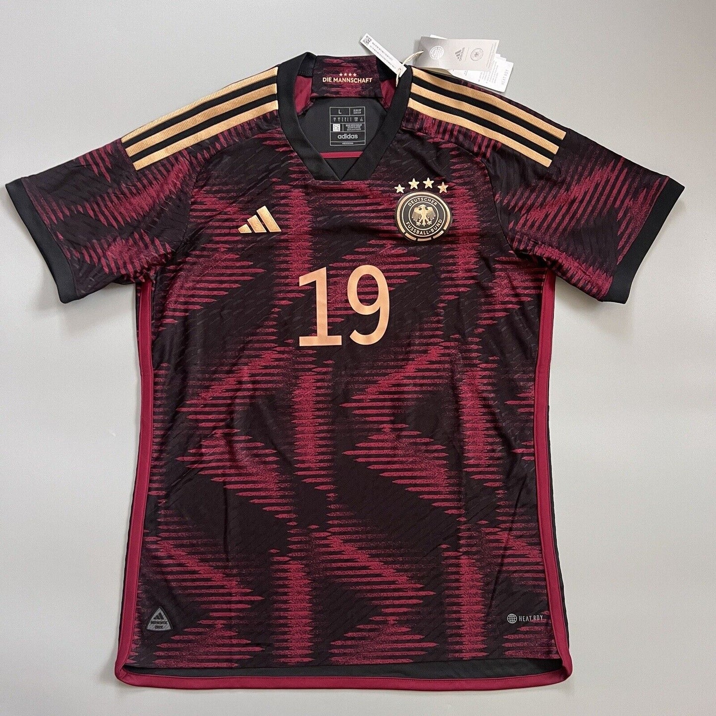 Sane Germany Jersey 2023 Away Authentic Size L Mens Football Shirt HF1695 Adidas
