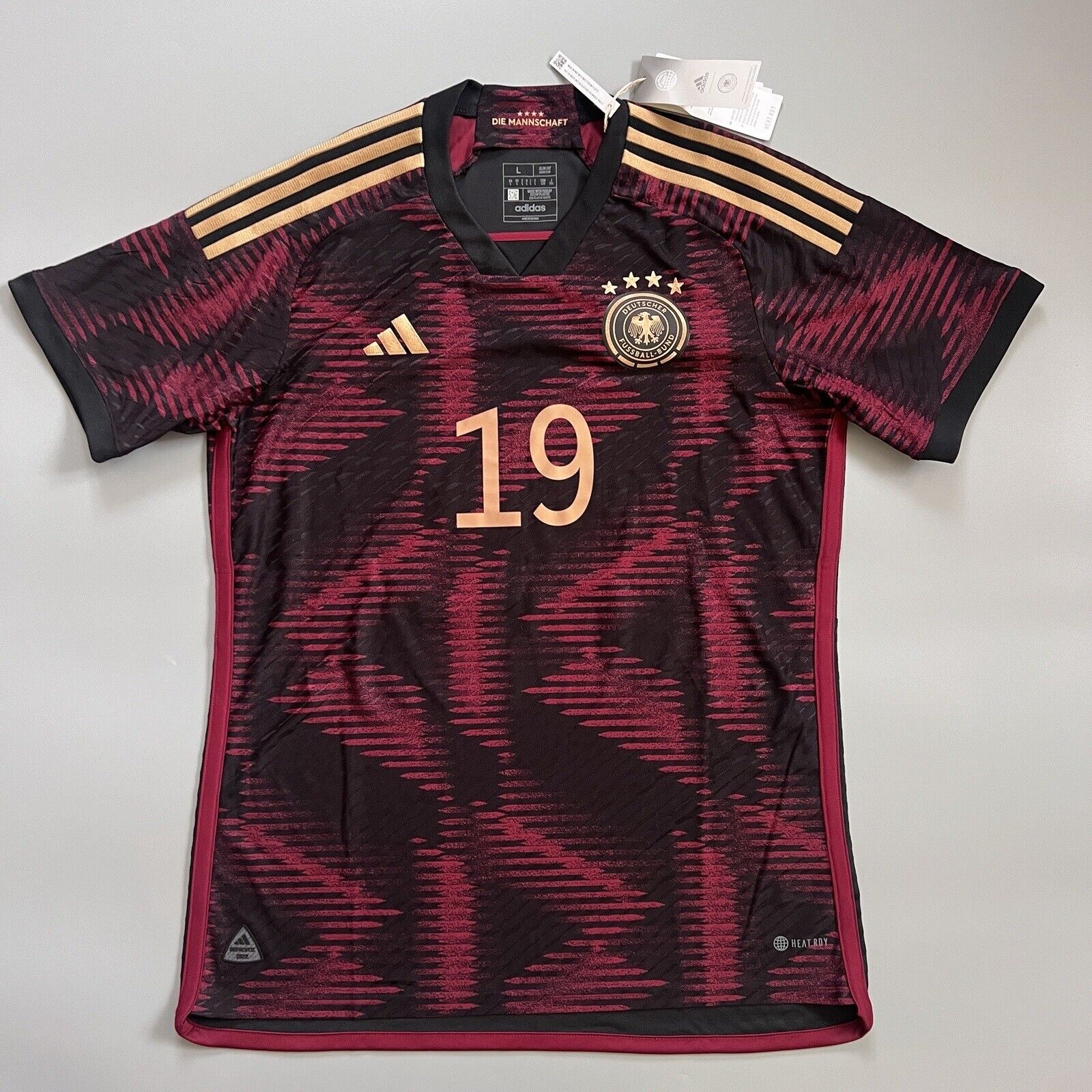 Sane Germany Jersey 2023 Away Authentic Size L Mens Football Shirt HF1695 Adidas